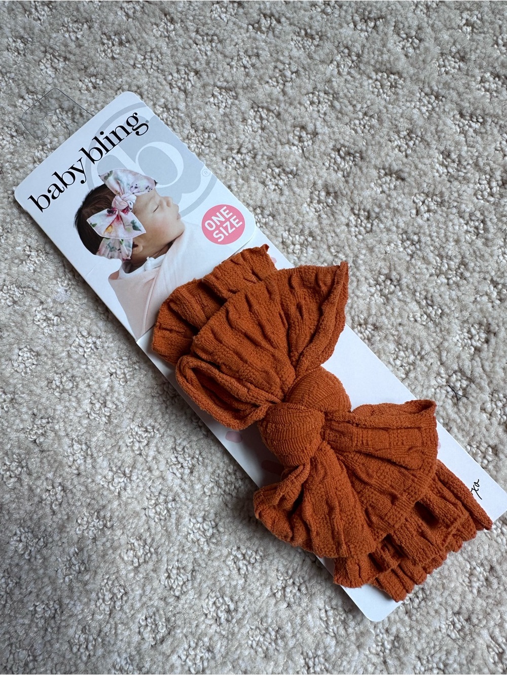 Baby Bling Rust Orange Knotted Headband - One Size